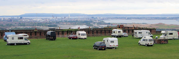 View over Portsmouth to the Isle of Wight from Fort Widley